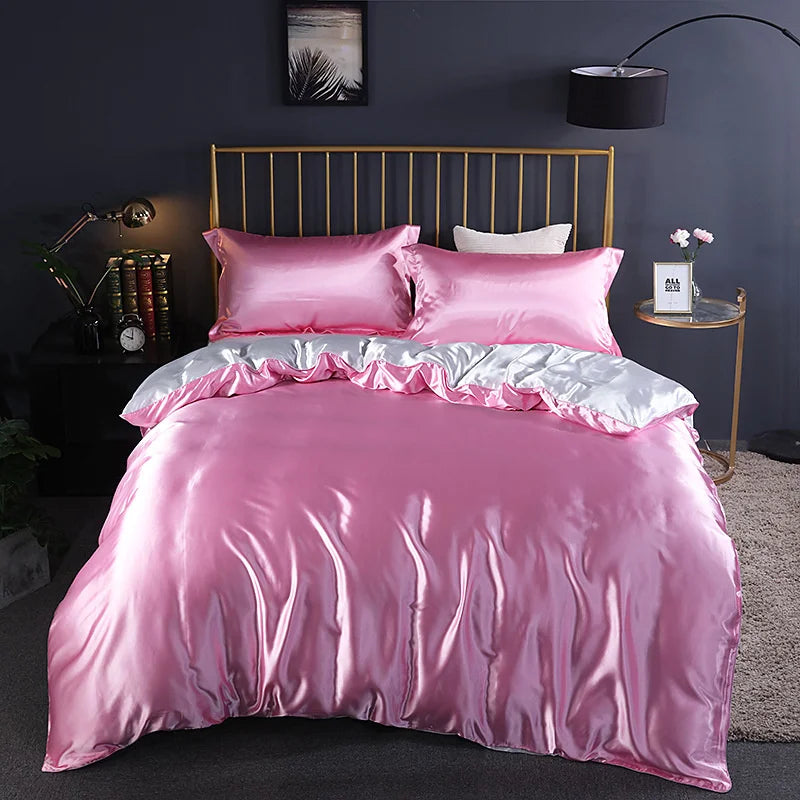 Afralia™ King Size Silk-Blend Duvet Cover Set with Pillowcases