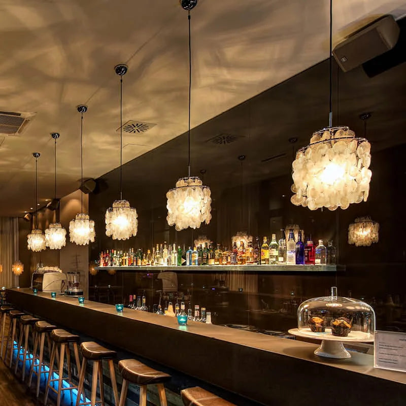 Afralia™ Aeolian Bells Shell Chandelier for Mediterranean Living Room, Shop, Bar, and Restaurant