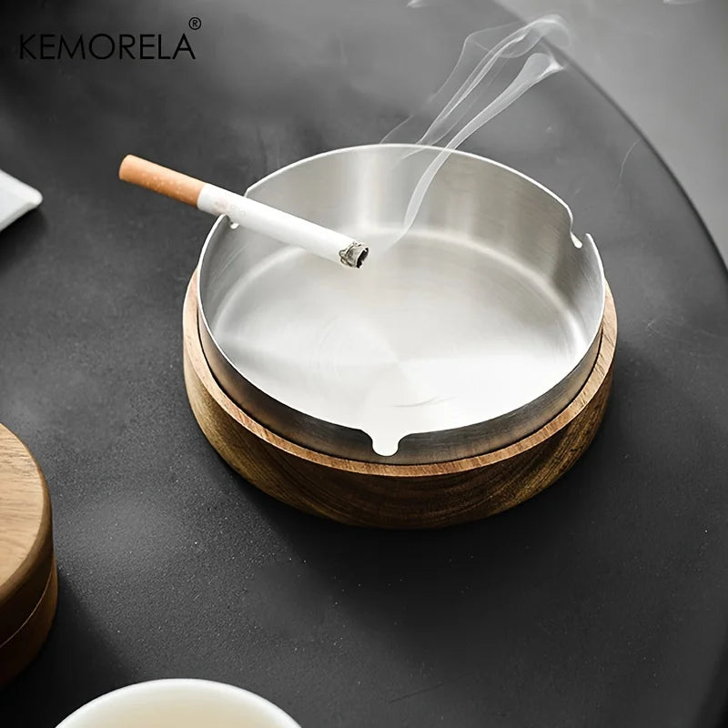 Afralia™ Wooden Desktop Ashtray with Lid - Stylish and Practical Smoking Accessories