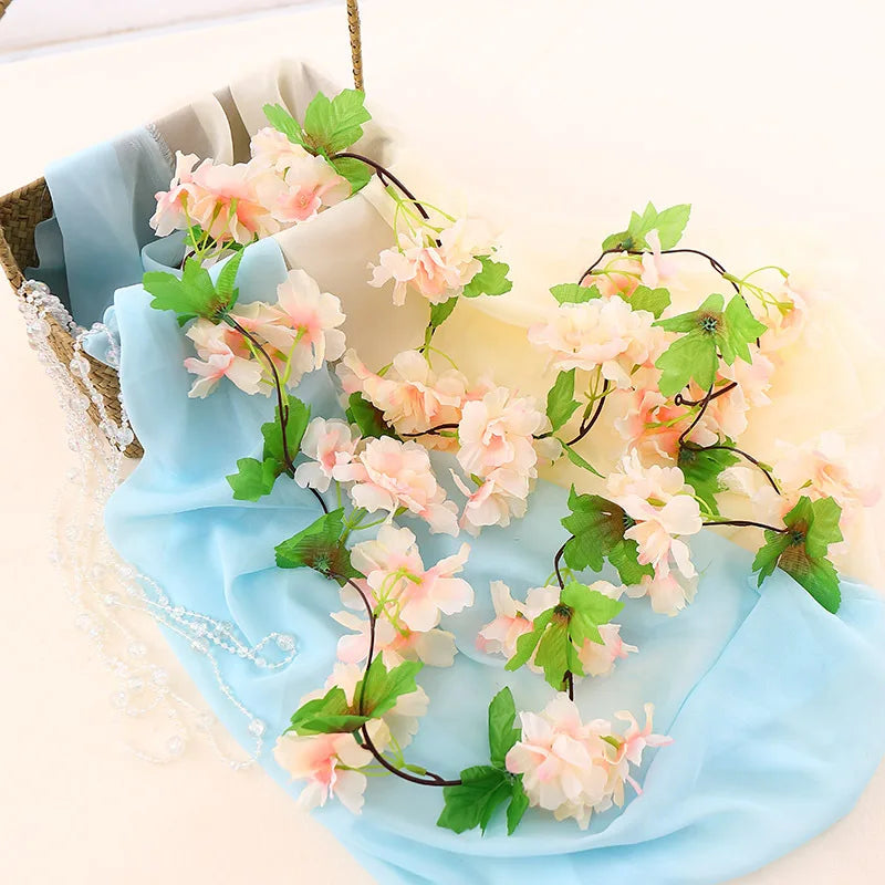 Afralia™ Cherry Blossom Vine Garland for Home and Wedding Decor