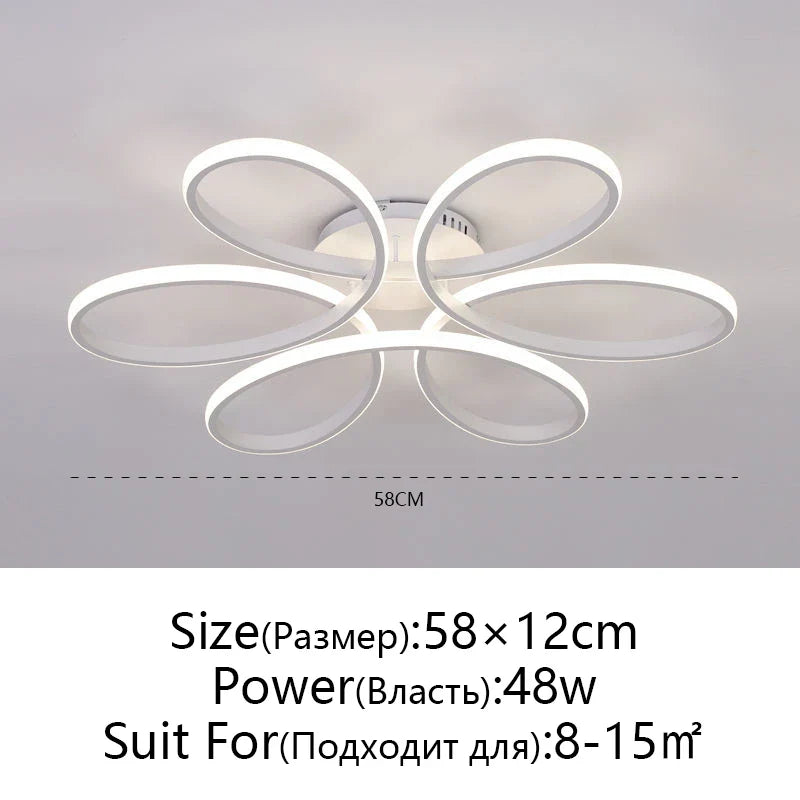 Afralia™ Flower Ceiling Light: Nordic Romantic LED Bedroom, Living Room, Restaurant, Study Light