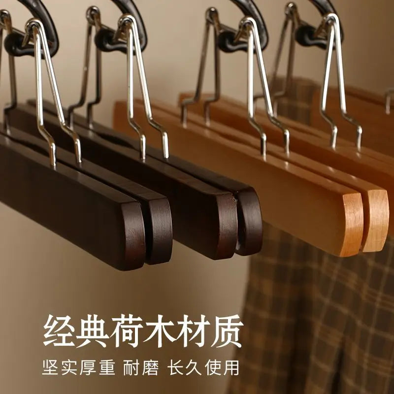 Afralia™ Woodiness Retro Color Pants Hanger High Quality Non-slip Wooden Hanger