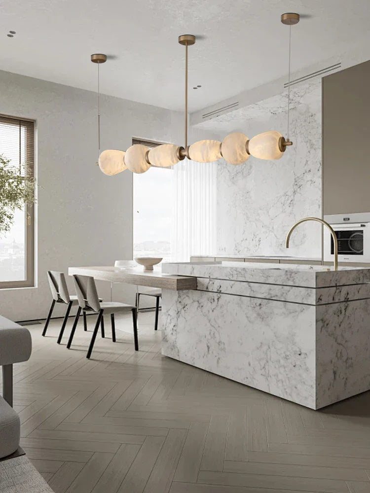 Afralia™ Marble Pendant Lights, Dimmable LED Hanging Lamp for Dining Table, Bar Decor