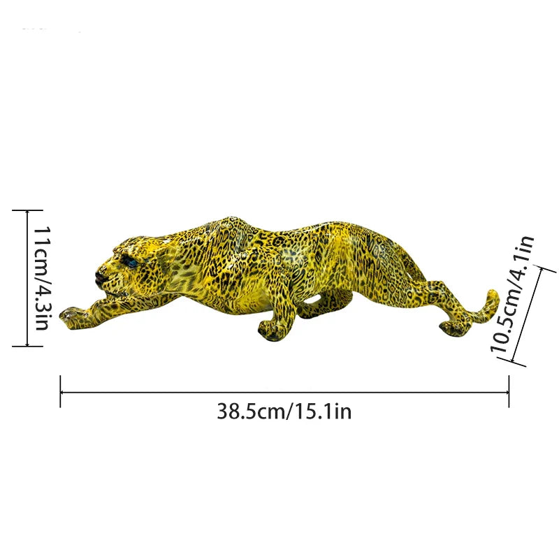 Afralia™ Cheetah Leopard Panther Statue Modern Creative Home Decor Sculpture