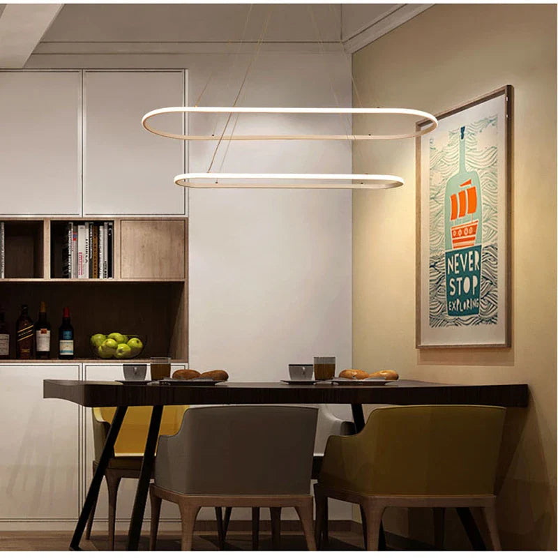 Afralia™ Designer Oval LED Pendant Lamp for Living, Dining, Restaurant, Bedroom Lighting