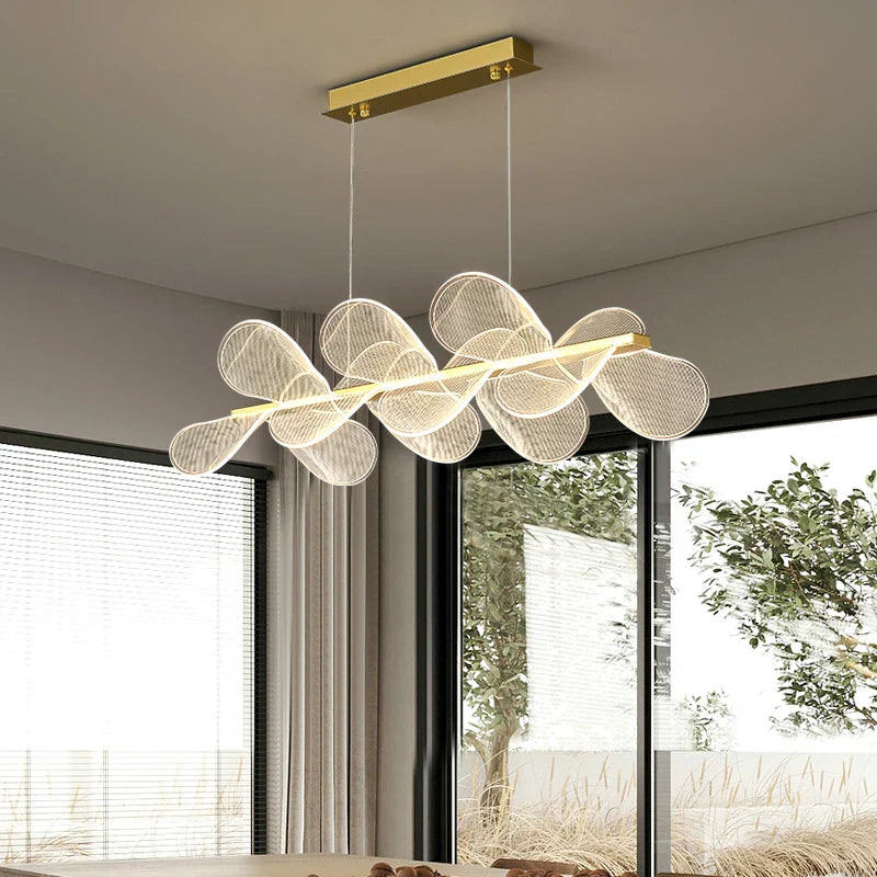 Afralia™ Gold Ring LED Pendant Light with Adjustable Dimming and Clear Acrylic Design