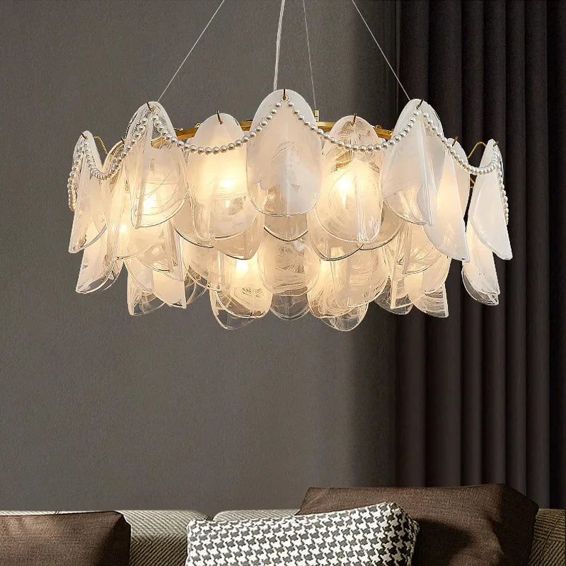Afralia™ Glass Chandelier Pendant Lights for Luxurious Living Rooms