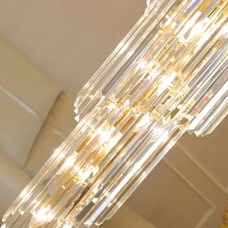 Afralia™ Crystal Spiral Chandelier | Elegant Long Pendant Light for Hotel Lobby & Sales Hall