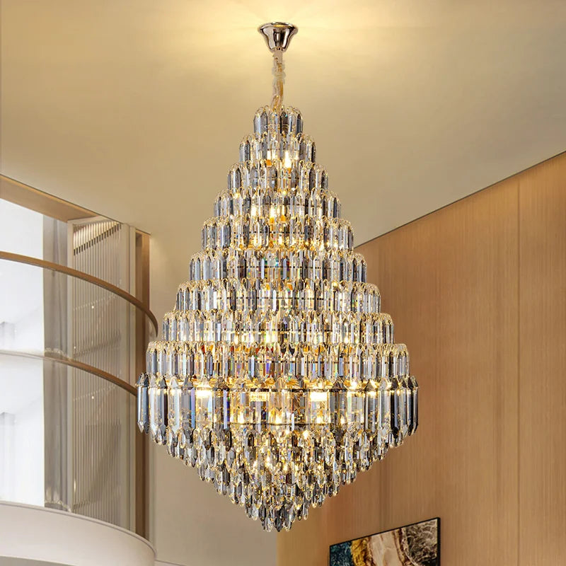 Afralia™ Crystal Pendant Light for Grand Chandelier Villa Hall & Hotel Lobby