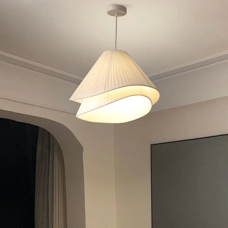 Afralia™ Cream Fabric LED Pendant Chandelier for Nordic Minimalist Home Decor