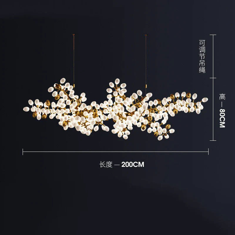 Afralia™ Gold Grape Luxury Glass Pendant Chandeliers for Living Room and Kitchen