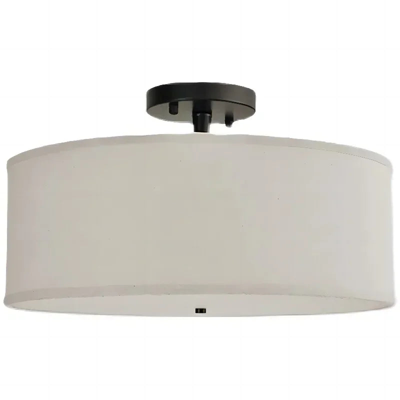 Afralia™ Country Fabric LED Ceiling Light, Modern Wrought Iron Chandelier for Dining Room