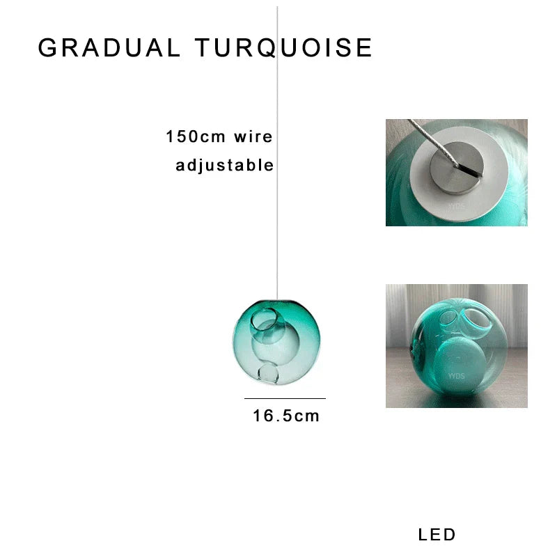 Afralia™ Clear Glass Pendant Light Dimmable LED Luxury Hanging Lamp