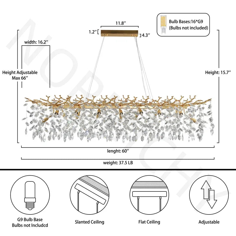 Afralia™ Nordic Crystal Chandelier: Elegant Sparkling Lustre for Dining & Living Room