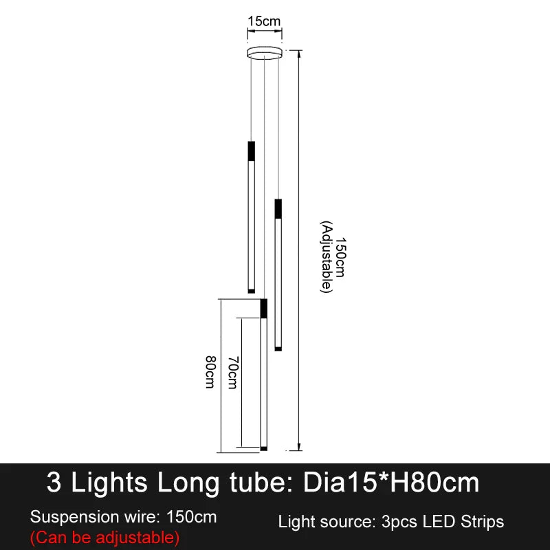 Afralia™ Long Line Branch Chandelier Led Pendant Lights for Home Villa Dining Room