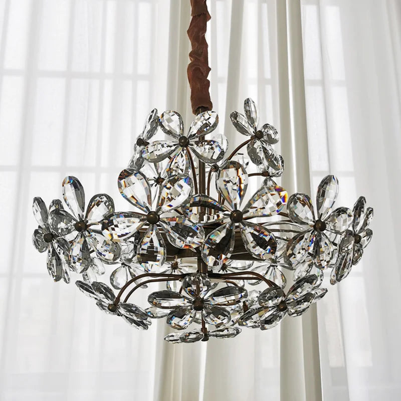 Afralia™ Crystal Modern LED Pendant Ceiling Light Chandelier for Bedroom Salon Home Decor