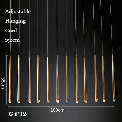 Afralia™ Retro Copper Gold Chandelier Pendant Light for Living Room Dining Bar
