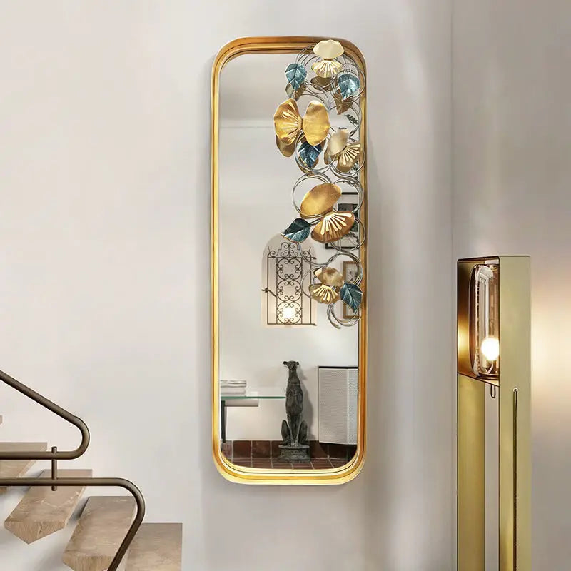 Afralia™ Petal Wall Decoration Mirror - Luxury Metal Door & Bedroom Decor