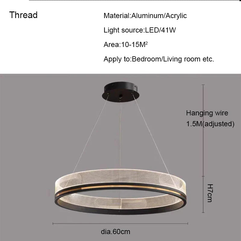Afralia™ Modern Black/Gold LED Pendant Lights for Home Lighting Decoration