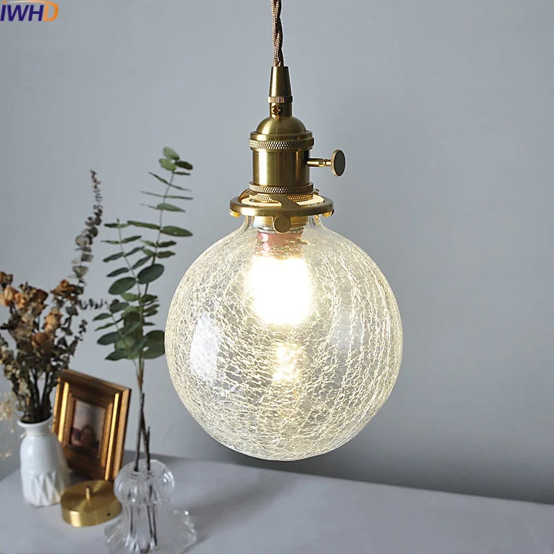 Afralia™ Copper Glass LED Pendant Light for Modern Home Decor