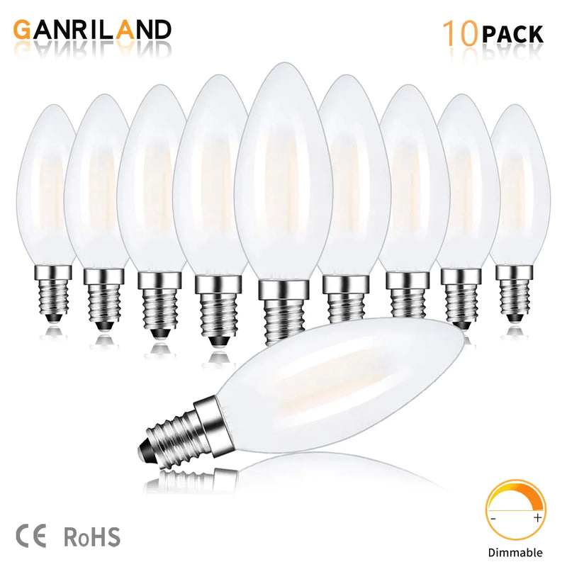 Afralia™ Frosted Led Candle Light Bulbs Dimmable E12 E14 Base Warm White 2700K