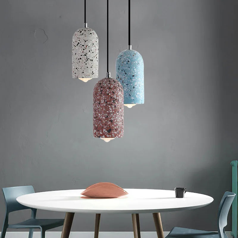 Afralia™ Terrazzo LED Pendant Lamp: Nordic Modern Style for Home, Bar, and Cafe Lighting.