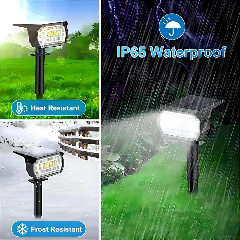 Afralia™ Solar Landscape Spotlights 2pcs 3 Modes Waterproof Outdoor Lights for Garden, Yard, Porch