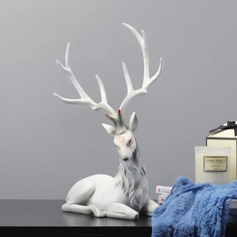 Afralia™ Deer Sculpture: High-End Resin Elk Figurine for Luxury Home Decor