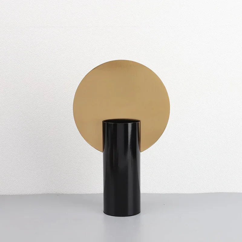 Afralia™ Geometric Cylinder Vase with Artificial Flowers - Modern Home Decor