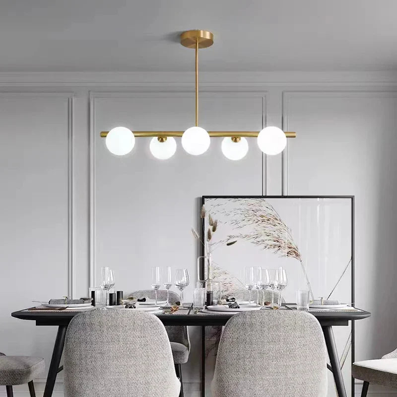 Afralia™ Nordic Glass Ball Pendant Light - Gold Finish, Elegant Living Room Hanging Lamp
