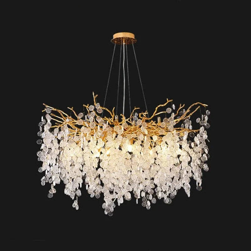 Afralia™ Crystal Luxury LED Chandelier for Living & Dining Room Decoration Fixture