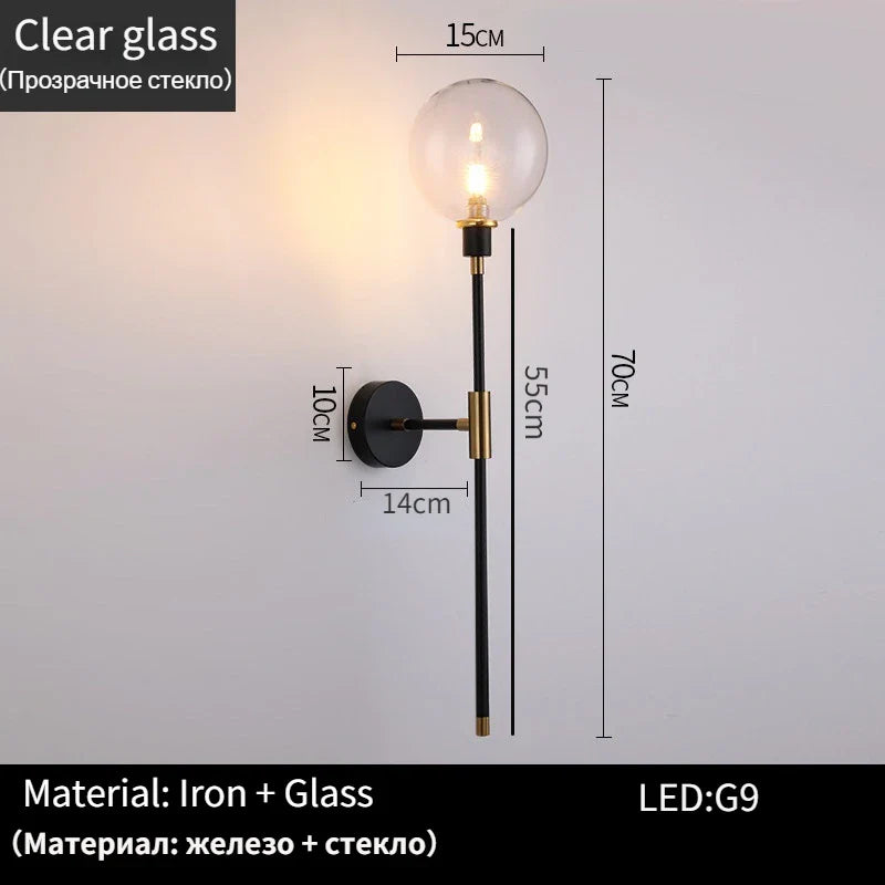Afralia™ Glass Ball Wall Lamp for Modern Home Decor & Lighting Fixture