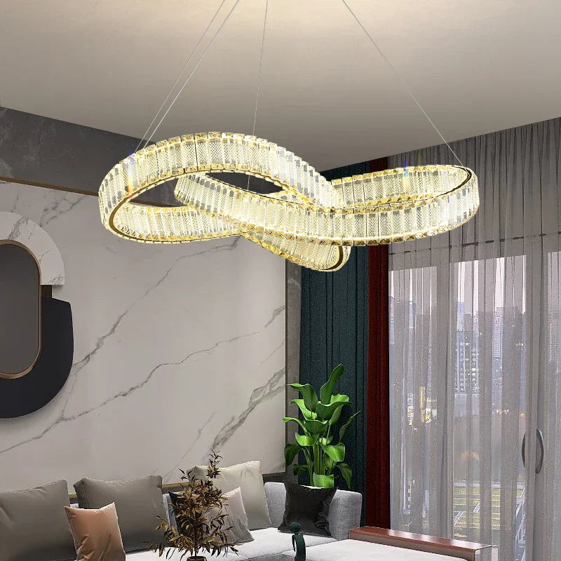 Afralia™ Rotating Crystal Chandelier: Modern Hong Kong-Style Designer Lamp for Living Room
