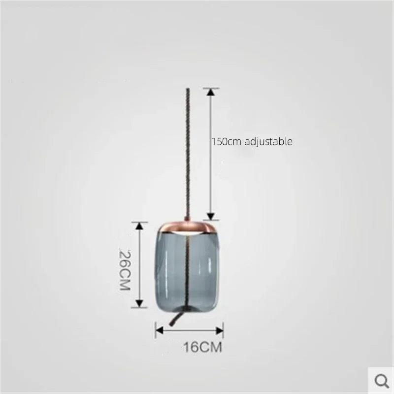 Afralia™ Modern LED Glass Chandelier for Living Room Bedroom Kitchen Pendant Lamp