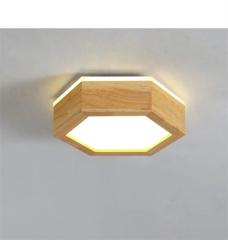 Afralia™ Round Wood LED Ceiling Lights for Modern Home Decor