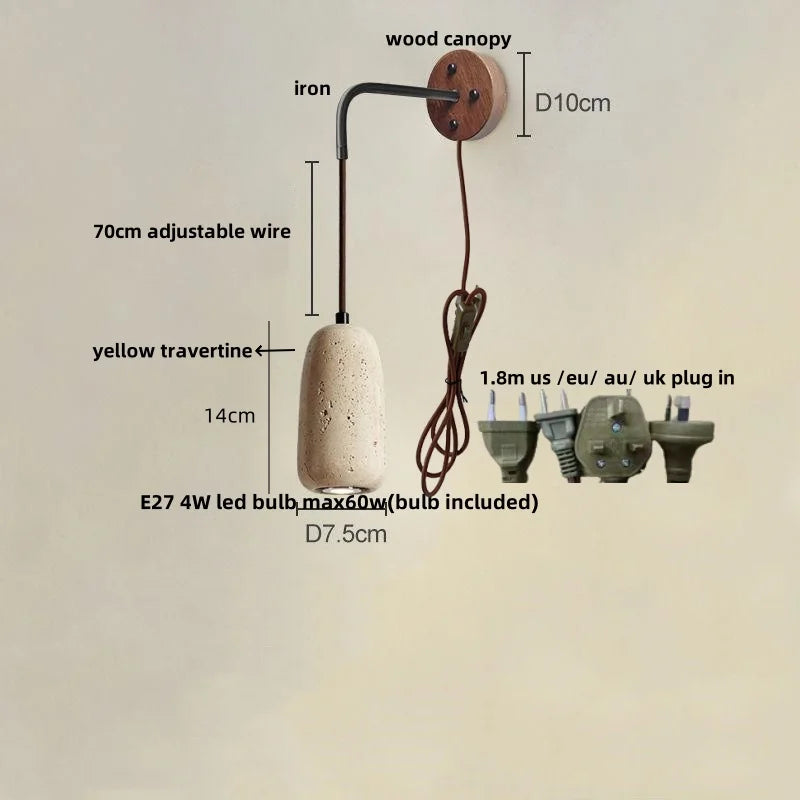 Afralia™ LED Travertine Stone Wall Lamp - Modern Nordic Stair Light