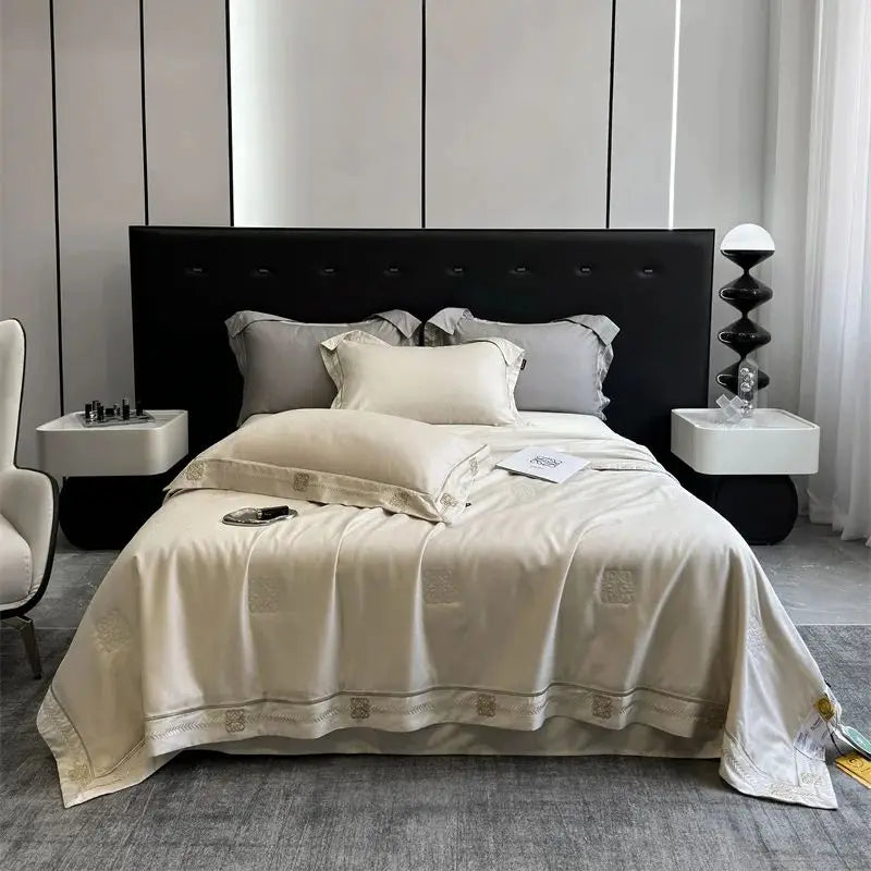 Afralia™ Eucalyptus Fiber Summer Quilt Bedding Set with Cool Feeling, Soft Silky Comforter & Bed Sheet Set