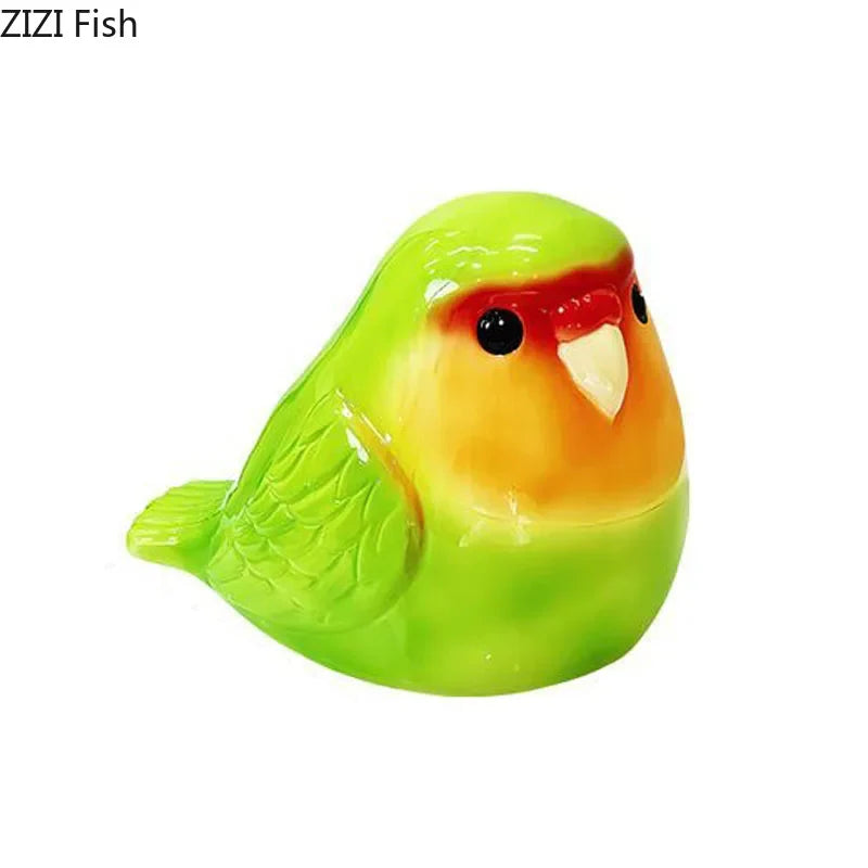 Afralia™ Cartoon Parrot Ceramic Tissue Box: Creative Desk Decoration & Paper Towel Case