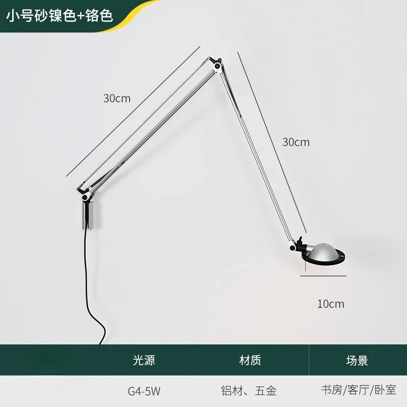 Afralia™ Medieval Rocker Arm Wall Lamp LED G4 Nordic Designer Adjustable Bedside Reading