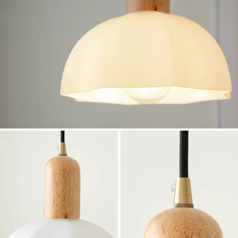 Afralia™ White Glass LED Pendant Lamp - Modern Hanging Light Fixtures