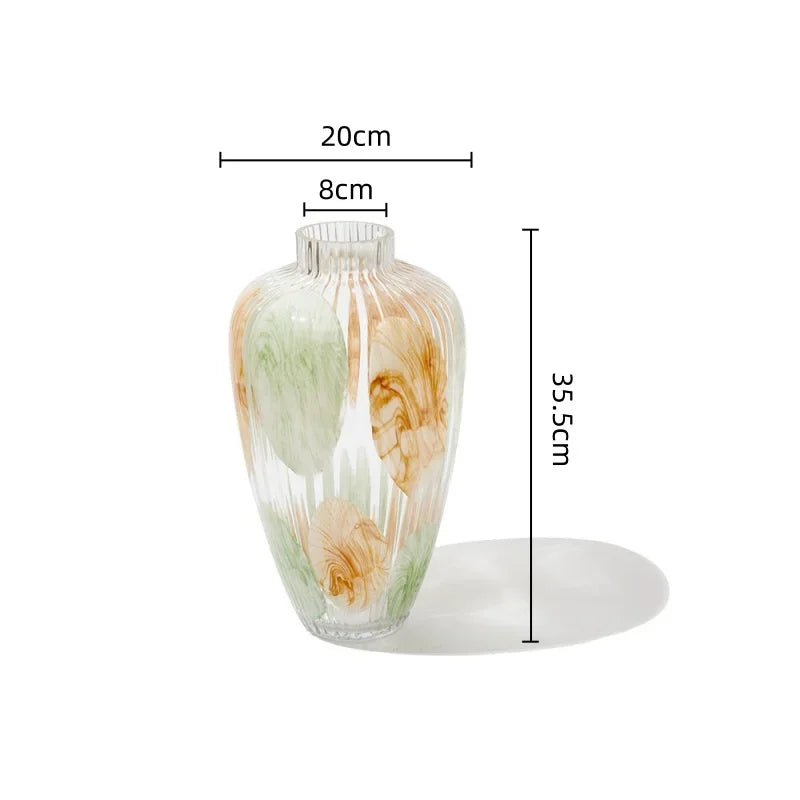 Afralia™ Clear Glass Vase Irregular Pattern for Home Decor and Dried Flowers