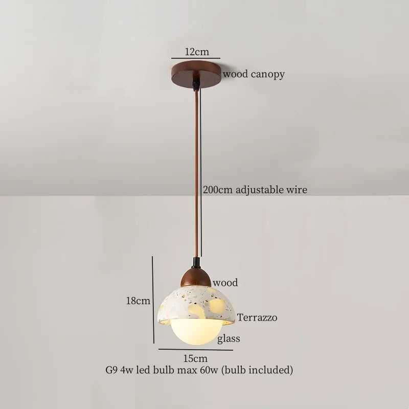 Afralia™ Iron Marble LED Pendant Light Fixture Modern Hanging Lamp Interior Decor