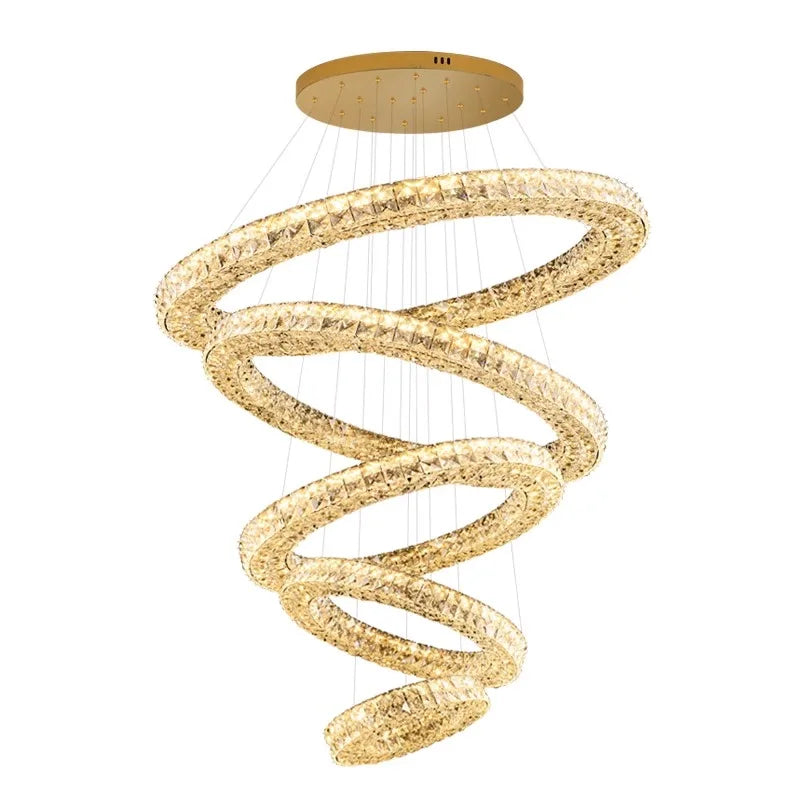 Afralia™ Luxury Crystal Chandelier Pendant Light for Living Room, Staircase & Ceiling.