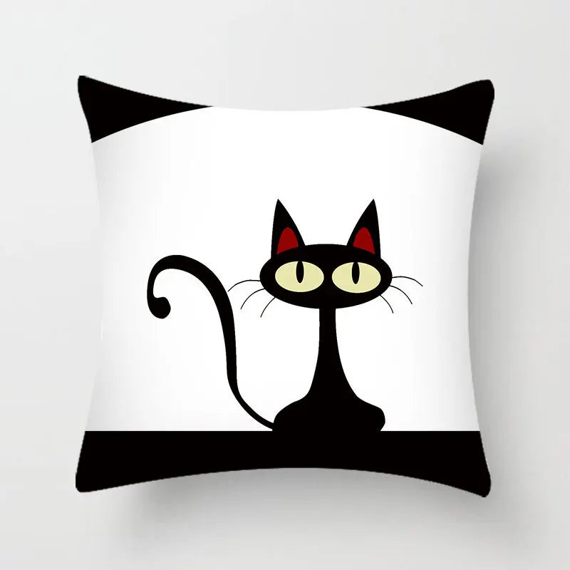 Afralia™ Hello Cat Pillow Cover - Modern Design for Home Decor - Cute & Cozy