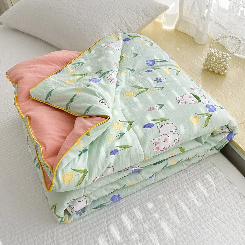 Afralia™ Summer Comforter Queen Size Lightweight Double Gauze Breathable Blanket