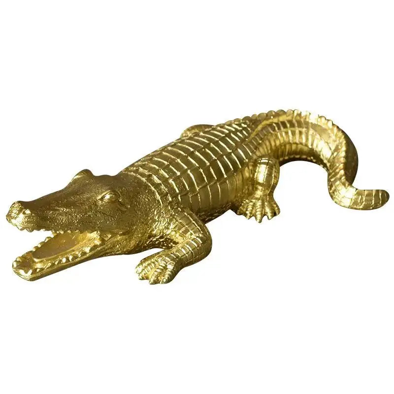 Afralia™ Crocodile Wildlife Sculpture Statue Decor for Home Interiors & Desk Display