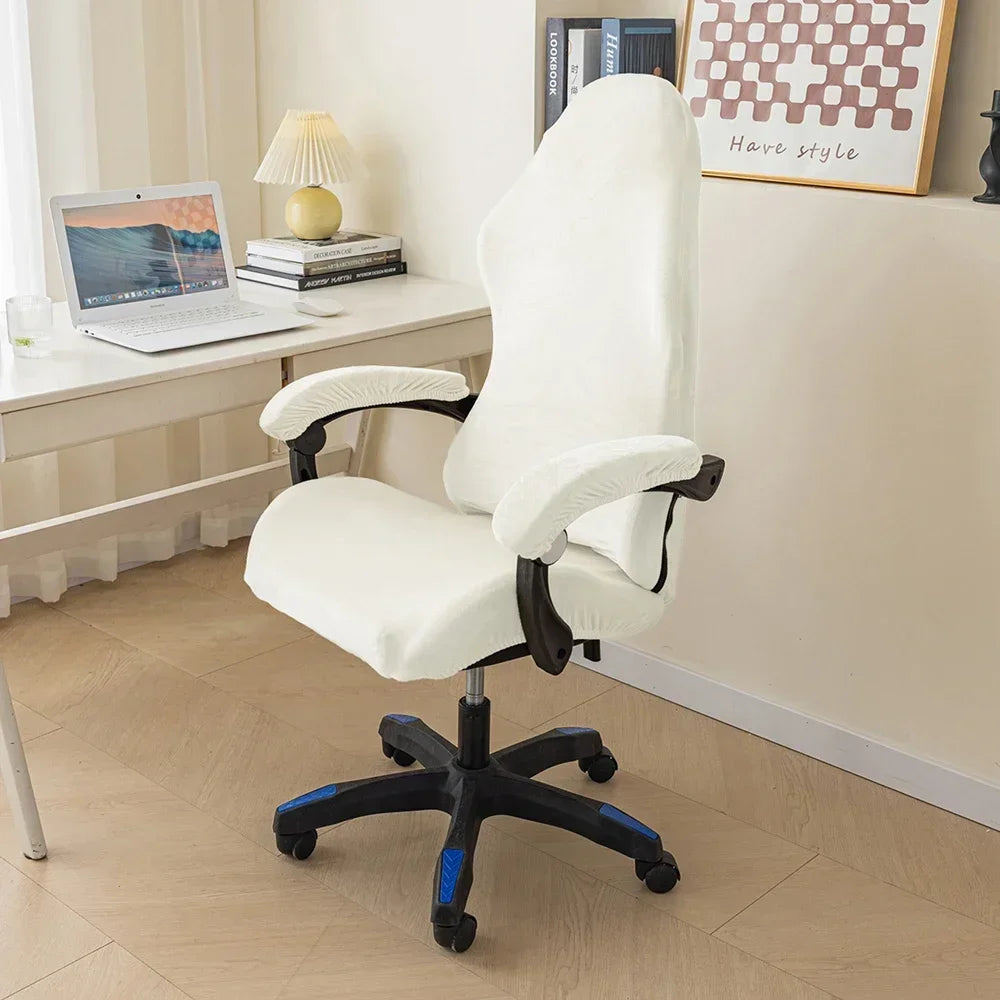 Afralia™ Tickened Velvet Chair Cover | Stretchy Gaming Seat Case for Office & Esports