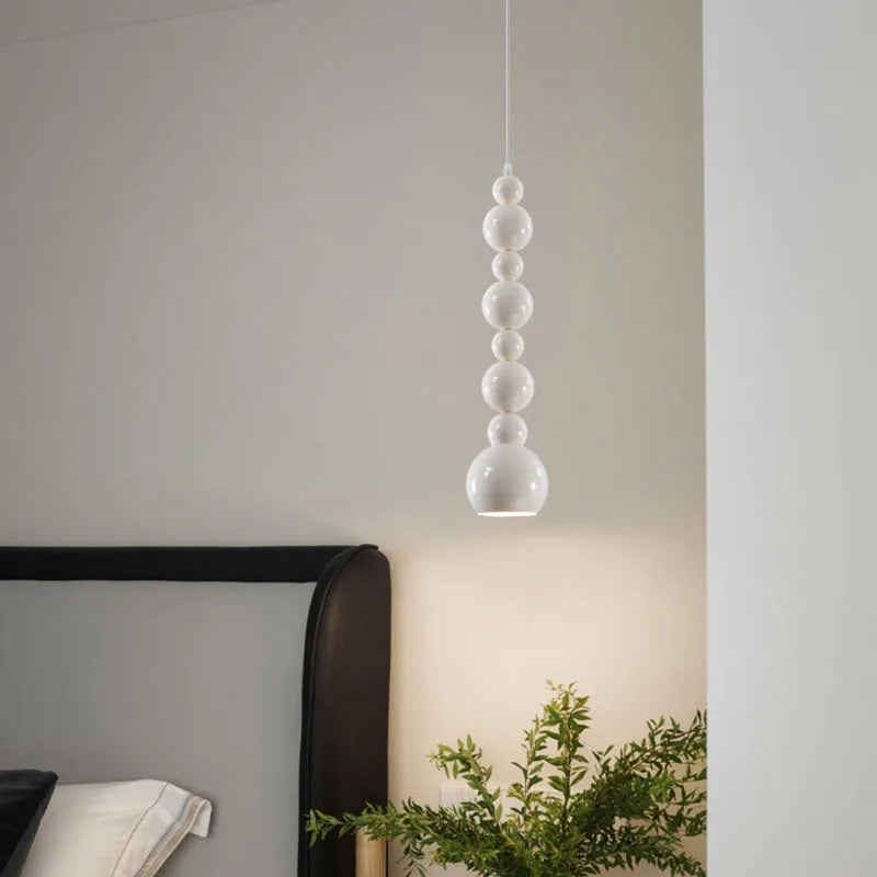 Afralia™ White Metal Pendant Lights: Bedroom Dining Room Indoor Lamp, E14 Bulb, Art Deco.