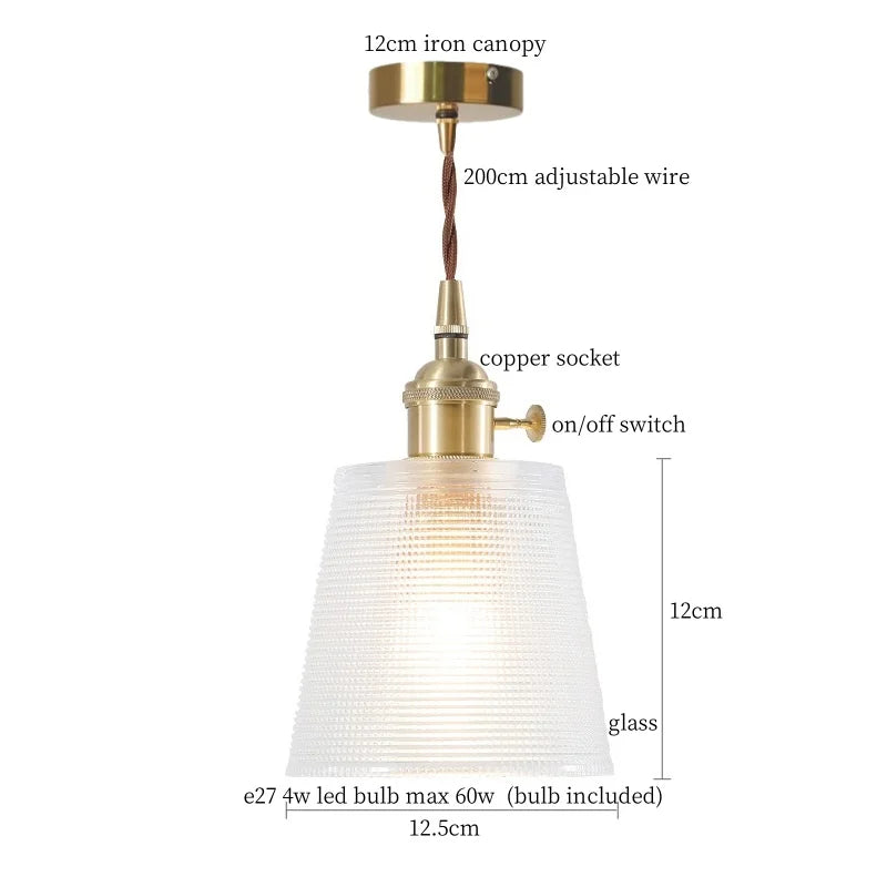 Afralia™ Nordic Style Copper Glass LED Pendant Lights for Living Dining Room