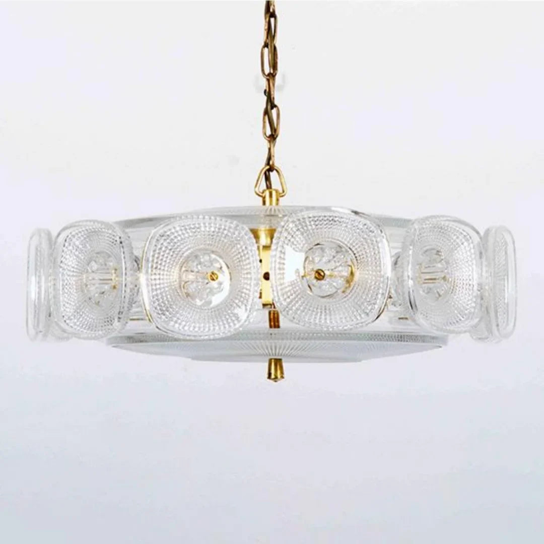 Afralia™ Glass Petal Chandelier: French Green Pendant Lighting for Living Room, Dining Room, Bedroom